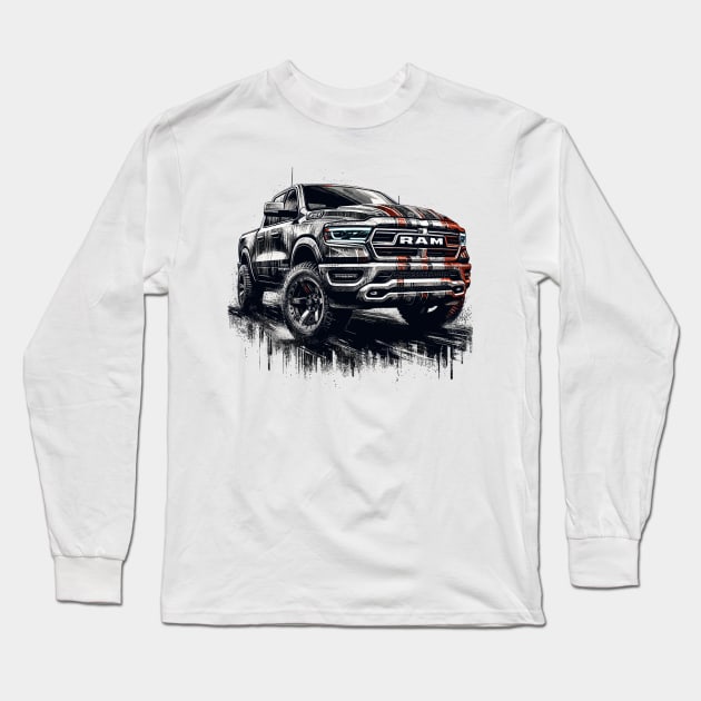 Dodge Ram 1500 Long Sleeve T-Shirt by Vehicles-Art